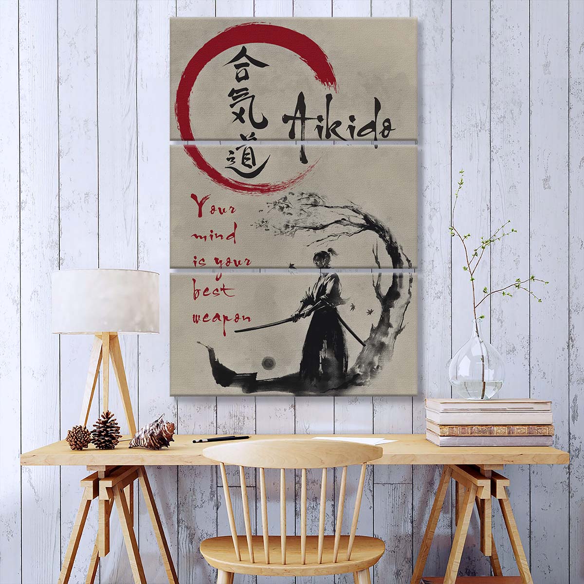 Aikido - 3 Piece Wall Art - AI007 - Your Mind Is Your Best Weapon - Aikido Canvas
