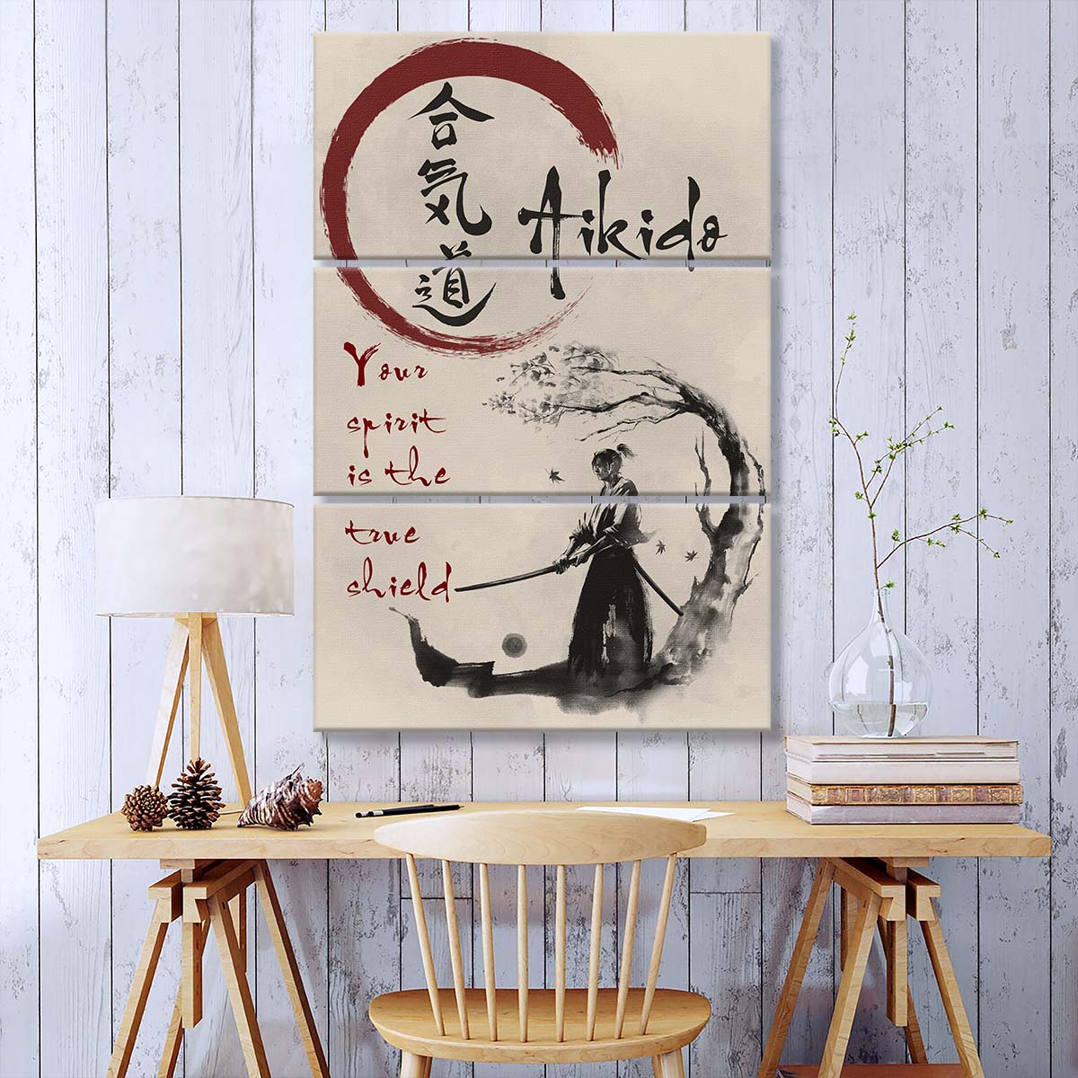 Aikido - 3 Piece Wall Art - AI027 - Your Spirit Is The True Shield - Aikido Canvas
