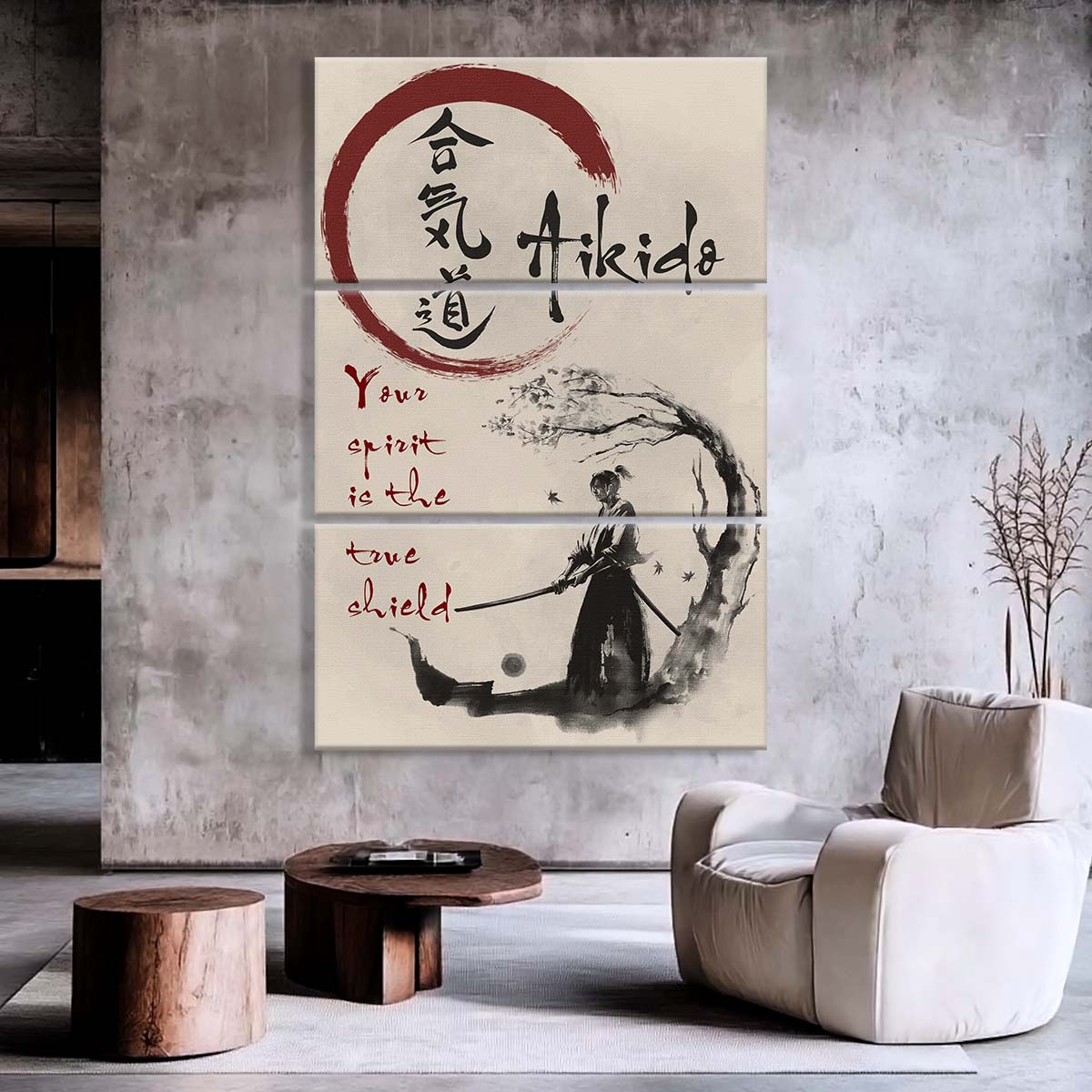 Aikido - 3 Piece Wall Art - AI027 - Your Spirit Is The True Shield - Aikido Canvas