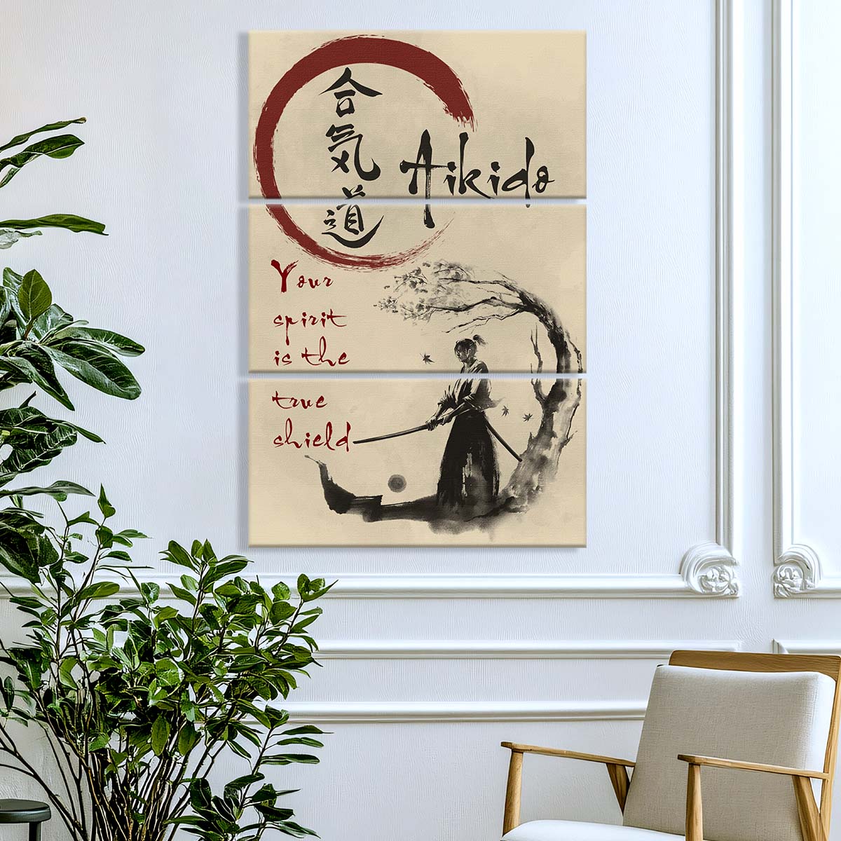 Aikido - 3 Piece Wall Art - AI027 - Your Spirit Is The True Shield - Aikido Canvas