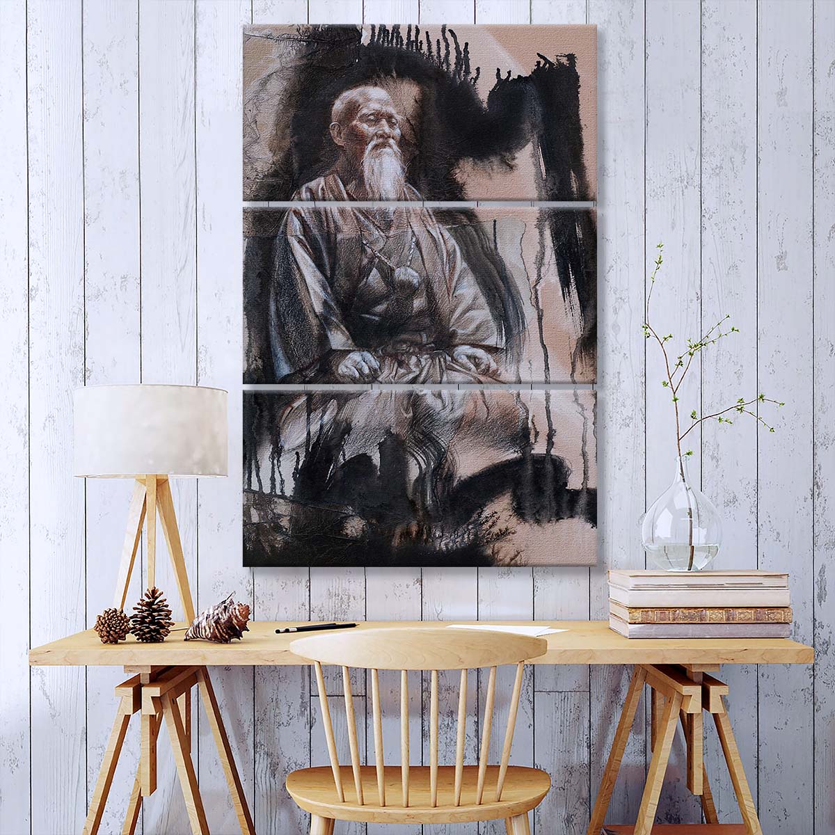 Aikido - 3 Piece Wall Art - AI030 - Morihei Ueshiba - Aikido Canvas