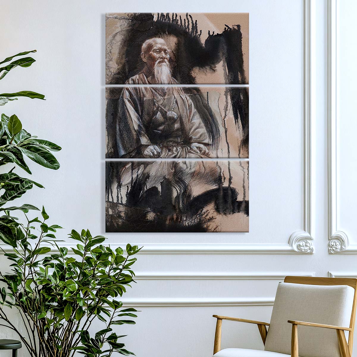 Aikido - 3 Piece Wall Art - AI030 - Morihei Ueshiba - Aikido Canvas