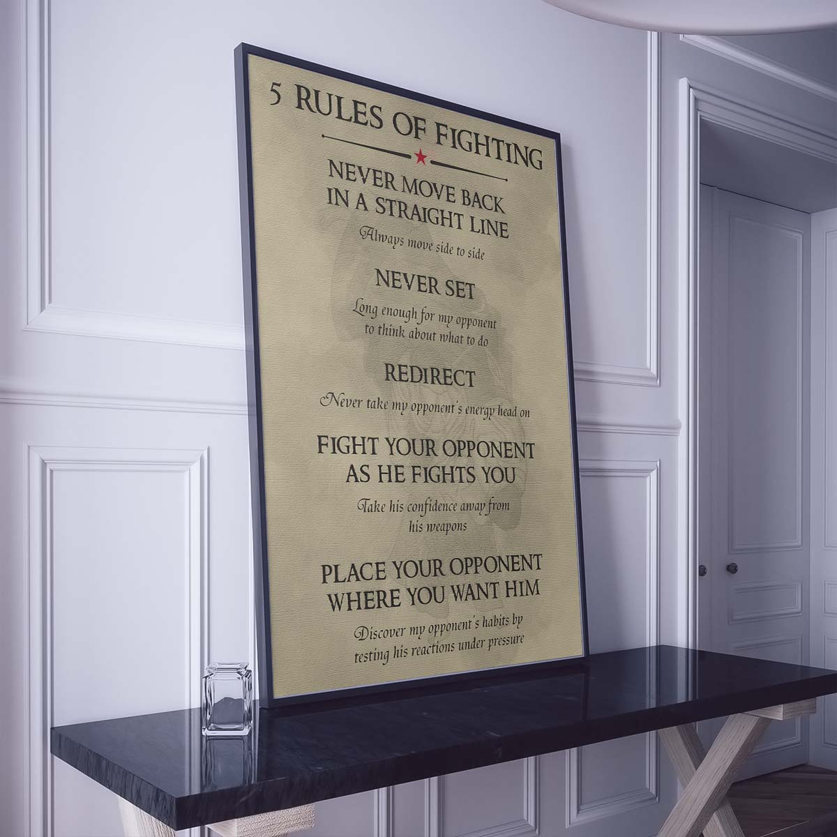 Aikido Wall Art - Aikido Poster - Aikido Canvas - 5 Rules Of Fighting - AI010 - Vertical Poster - Vertical Canvas