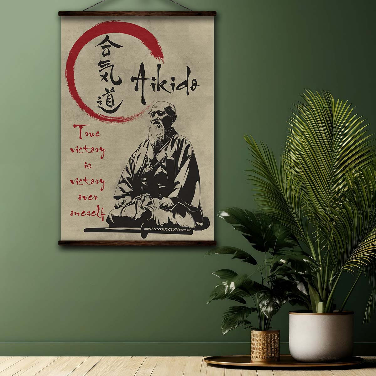 Aikido Wall Art - Aikido Poster - Aikido Canvas - True Victory Is Victory Over Oneself - Morihei Ueshiba - AI004 - Vertical Poster - Vertical Canvas