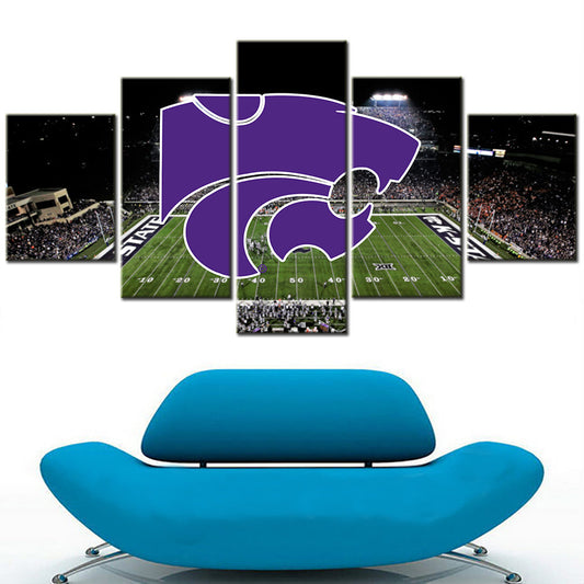 American Football - 5 Pieces Wall Art - AF5088 - Kansas State Wildcats Stadium Sport - American Football Poster - American Football Canvas