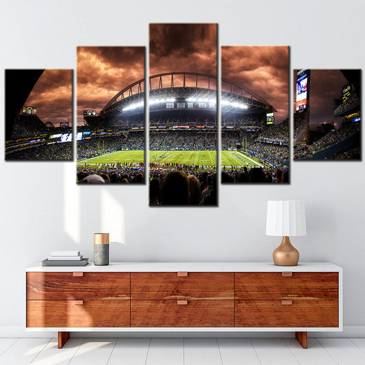 American Football - 5 Pieces Wall Art - AF5114 - Lumen Field - Seattle Seahawks - Seattle Sounders FC - American Football Poster - American Football Canvas