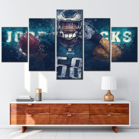 American Football - 5 Pieces Wall Art - AF5117 - Jordan Hicks - Philadelphia Eagles - American Football Poster - American Football Canvas