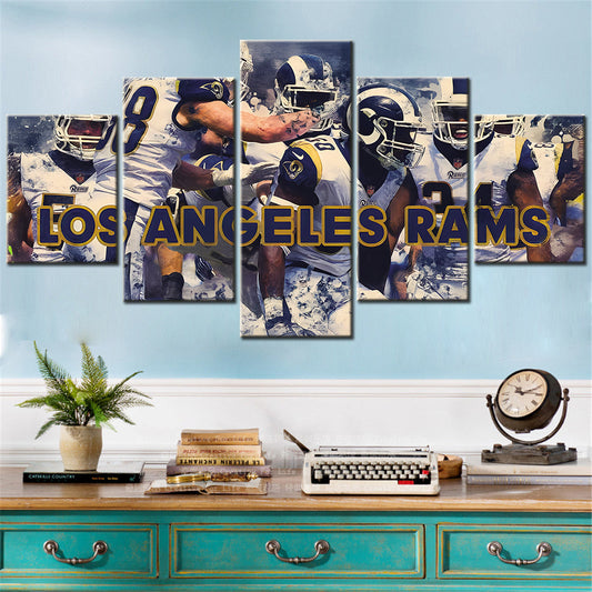 American Football - 5 Pieces Wall Art - AF5126 - Los Angeles Rams Team 1 Sport- American Football Poster - American Football Canvas