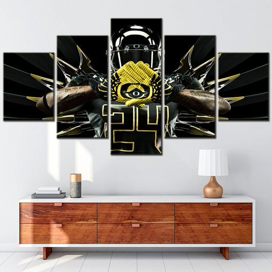 American Football - 5 Pieces Wall Art - AF5128 - Oregon Ducks Combat - American Football Poster - American Football Canvas