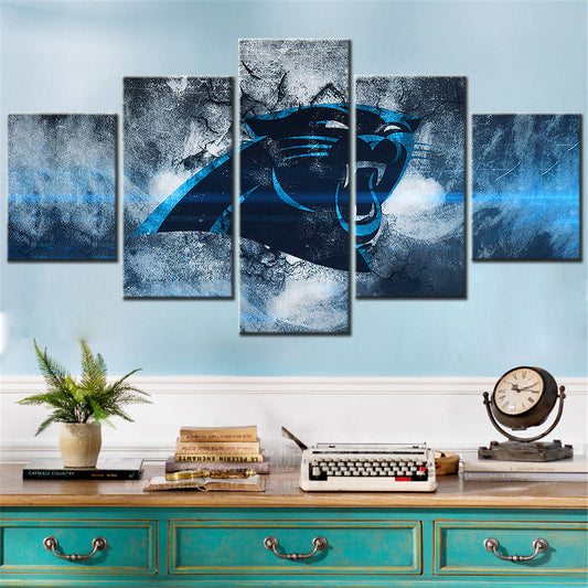 American Football - 5 Pieces Wall Art - AF5039 - Carolina Panthers Sports - American Football Poster - American Football Canvas