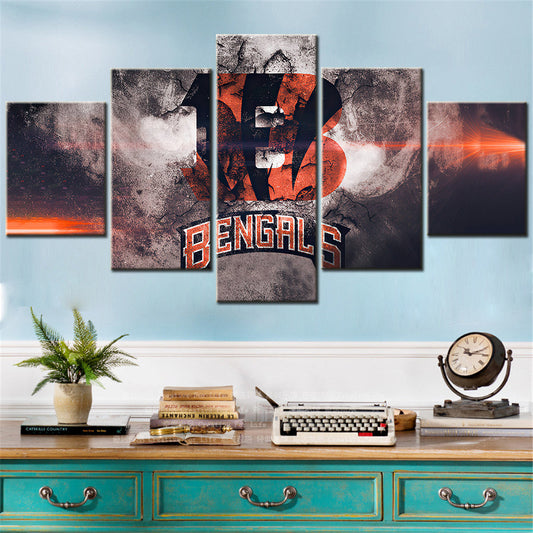 American Football - 5 Pieces Wall Art - AF5083 - Cincinnati Bengals - American Football Poster - American Football Canvas