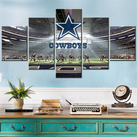 American Football - 5 Pieces Wall Art - AF5047 - Dallas Cowboys Logo Stadium Sports - American Football Poster - American Football Canvas
