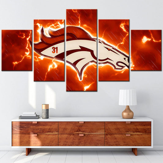 American Football - 5 Pieces Wall Art - AF5007 - Denver Broncos - American Football Poster - American Football Canvas