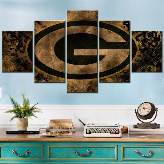 American Football - 5 Pieces Wall Art - AF5061 - Green Bay Packers - American Football Poster - American Football Canvas