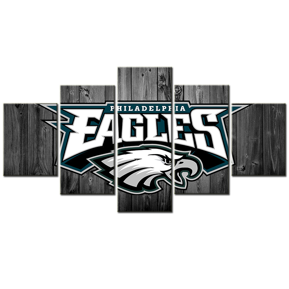 American Football - 5 Pieces Wall Art - AF5023 - Philadelphia Eagles Football Barn Wood - American Football Poster - American Football Canvas