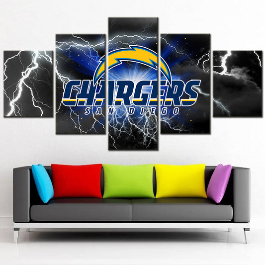American Football - 5 Pieces Wall Art - AF5079 - San Diego Chargers - American Football Poster - American Football Canvas