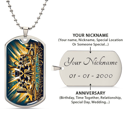 American Football - AFD031 - New Orleans Saints Dynamic - American Football Dog Tag - Military Ball Chain - Luxury Dog Tag