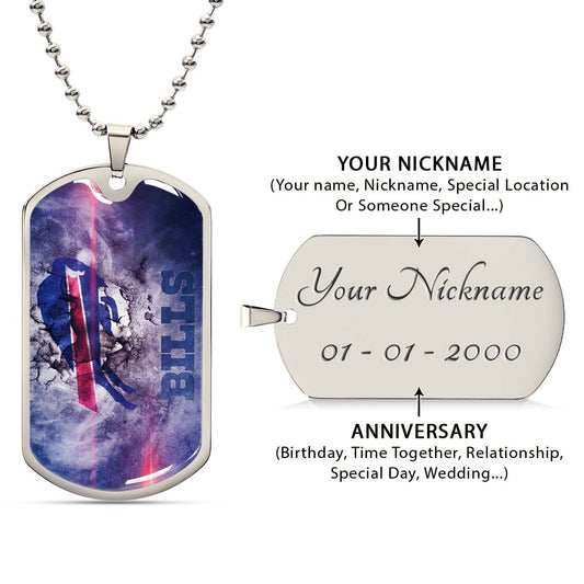 American Football - AFD055 - Buffalo Bills - NFL Football Team - American Football Dog Tag - Military Ball Chain - Luxury Dog Tag