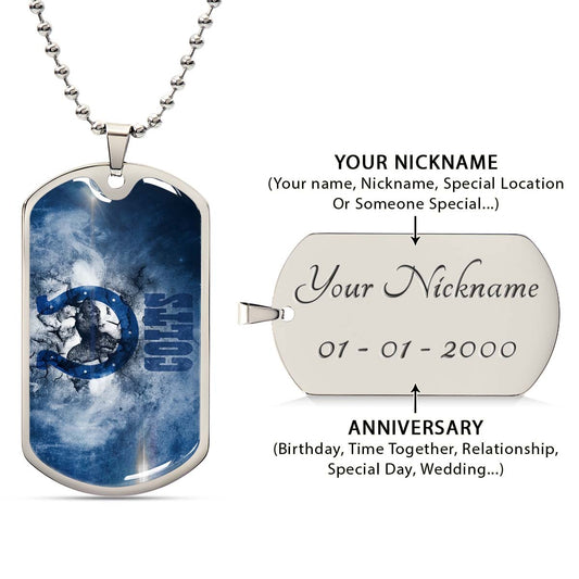 American Football - AFD065 - Indianapolis Colts - NFL Football Team - American Football Dog Tag - Military Ball Chain - Luxury Dog Tag