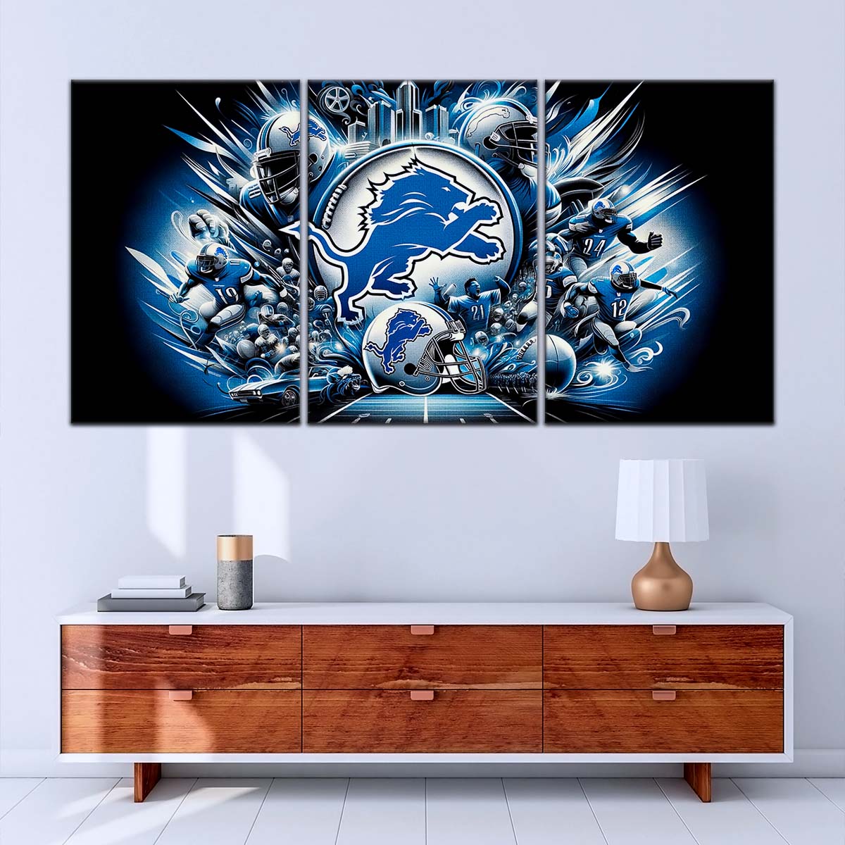 American Football Wall Art - AF5182 - Detroit Lions - NFL Super Bowl Spirit - American Football Poster - American Football Canvas