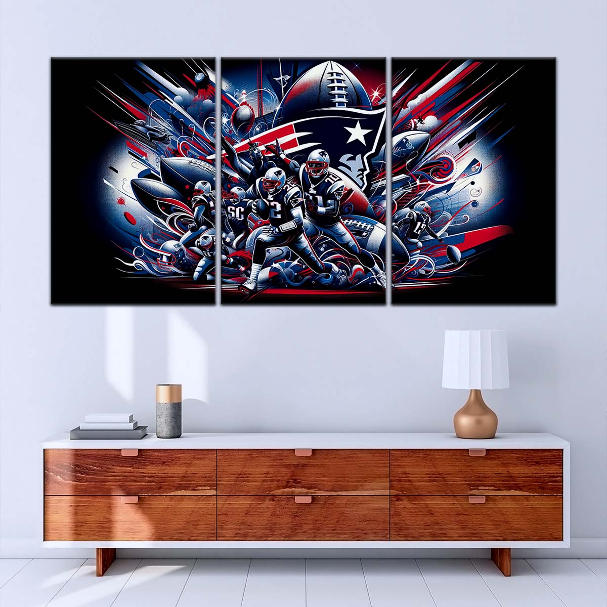 American Football Wall Art - AF5201 - New England Patriots - Super Bowl - NFL Football Team - American Football Poster - American Football Canvas
