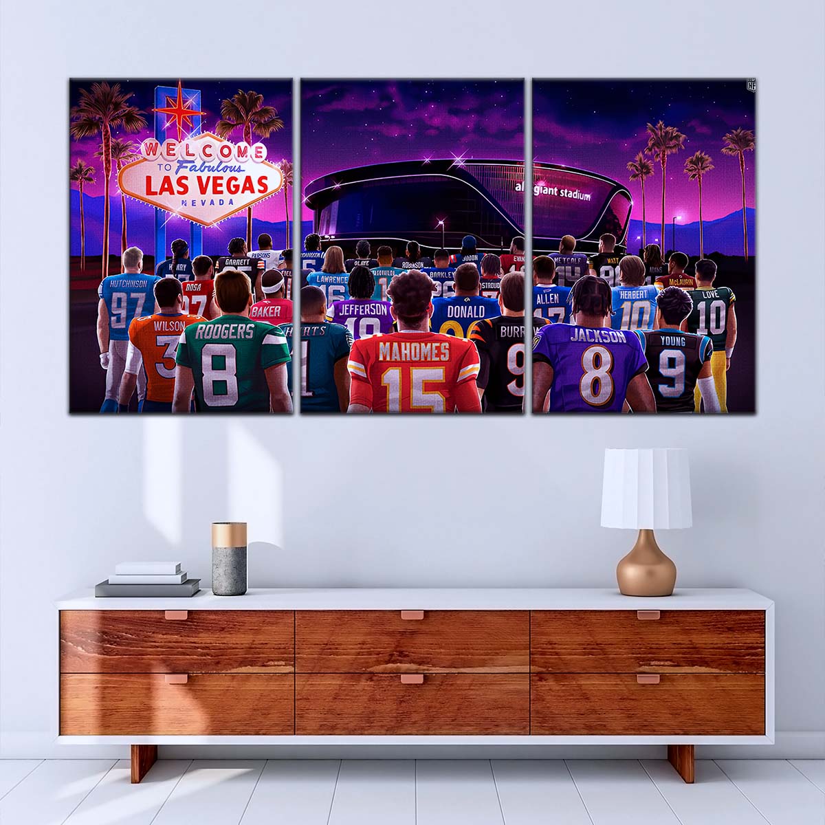 American Football Wall Art - AF5220 - Super Bowl - NFL Stars & Las Vegas Stadium - NFL Football Team - American Football Poster - American Football Canvas