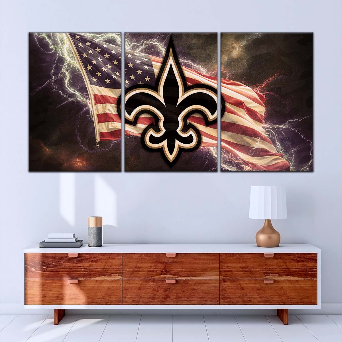 American Football Wall Art - AF5227 - New Orleans Saints - American Flag - NFL Football Team - American Football Poster - American Football Canvas