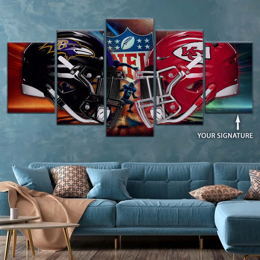 American Football Wall Art - AF5228 - Baltimore Ravens Vs Kansas City Chiefs - NFL Football Team - American Football Poster - American Football Canvas