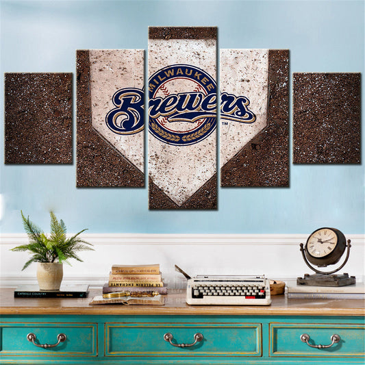 Baseball - 5 Pieces Wall Art - BB5013 - Milwaukee Brewers - Baseball Poster - Baseball Canvas