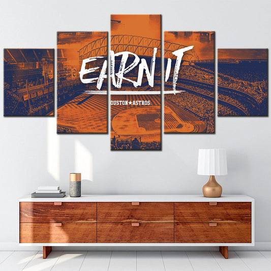 Baseball Wall Art - BB5029 - Daikin Park - Houston Astros - Earn It - Baseball Poster - Baseball Canvas