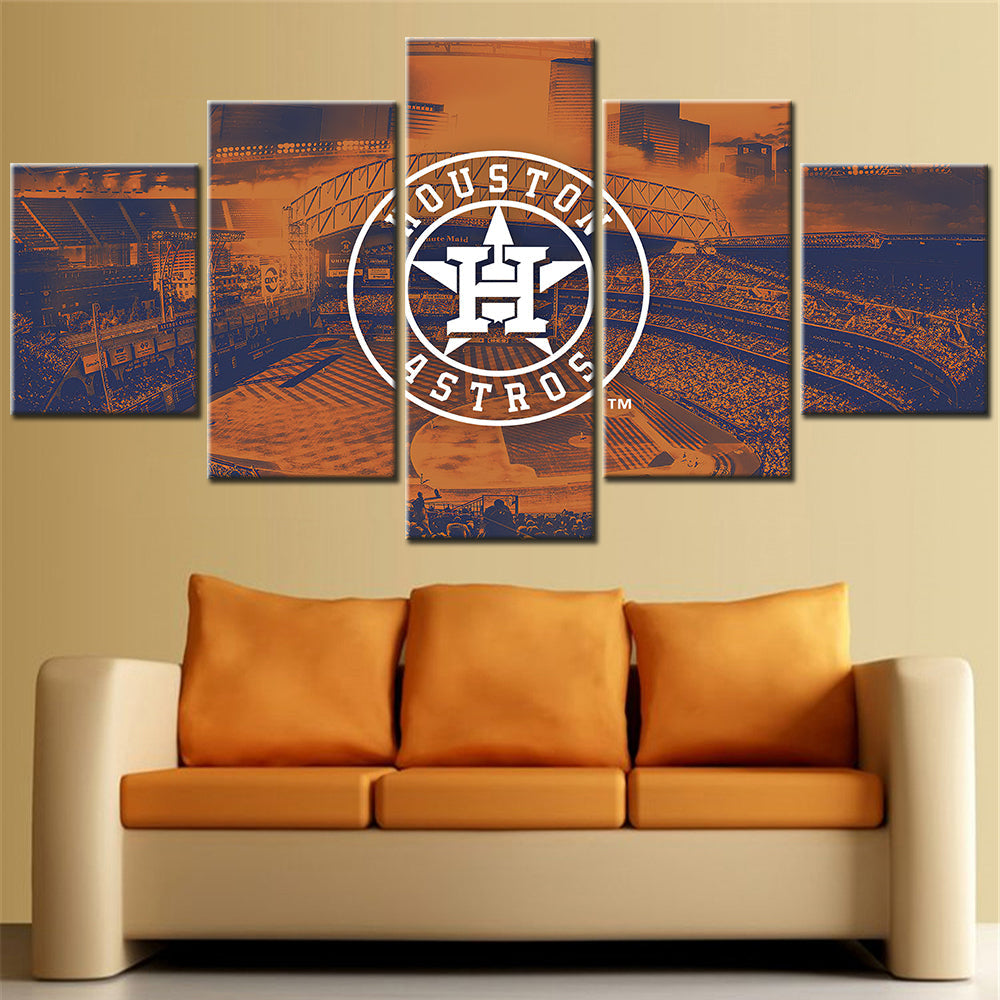 Baseball - 5 Pieces Wall Art - BB5011 - Houston Astros - Baseball Poster - Baseball Canvas