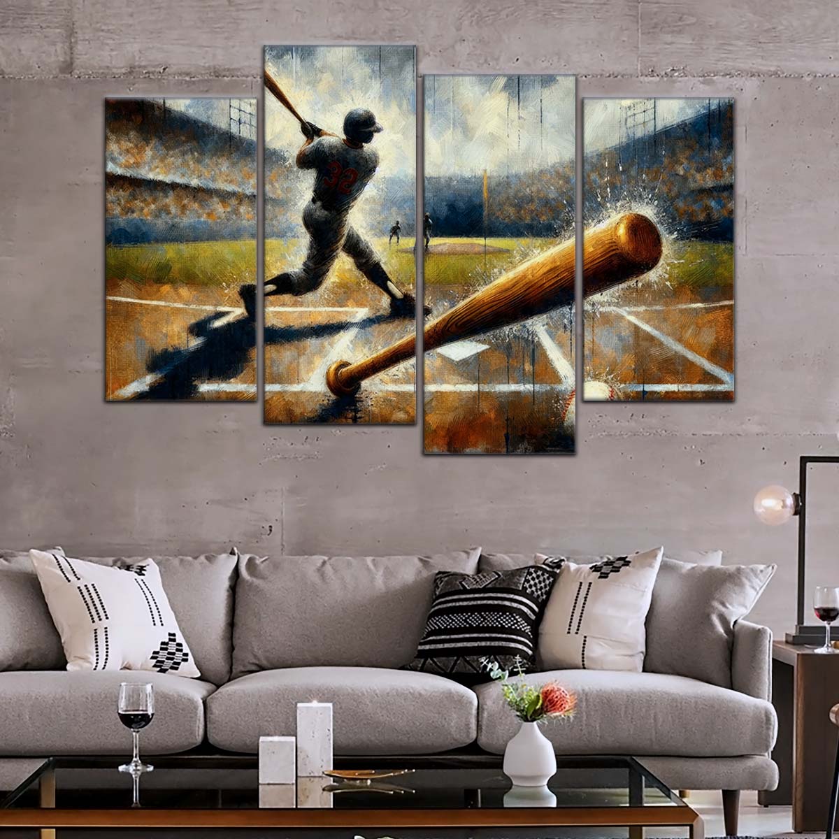Baseball Wall Art - BB5039 - Baseball Game Action - Baseball Poster - Baseball Canvas