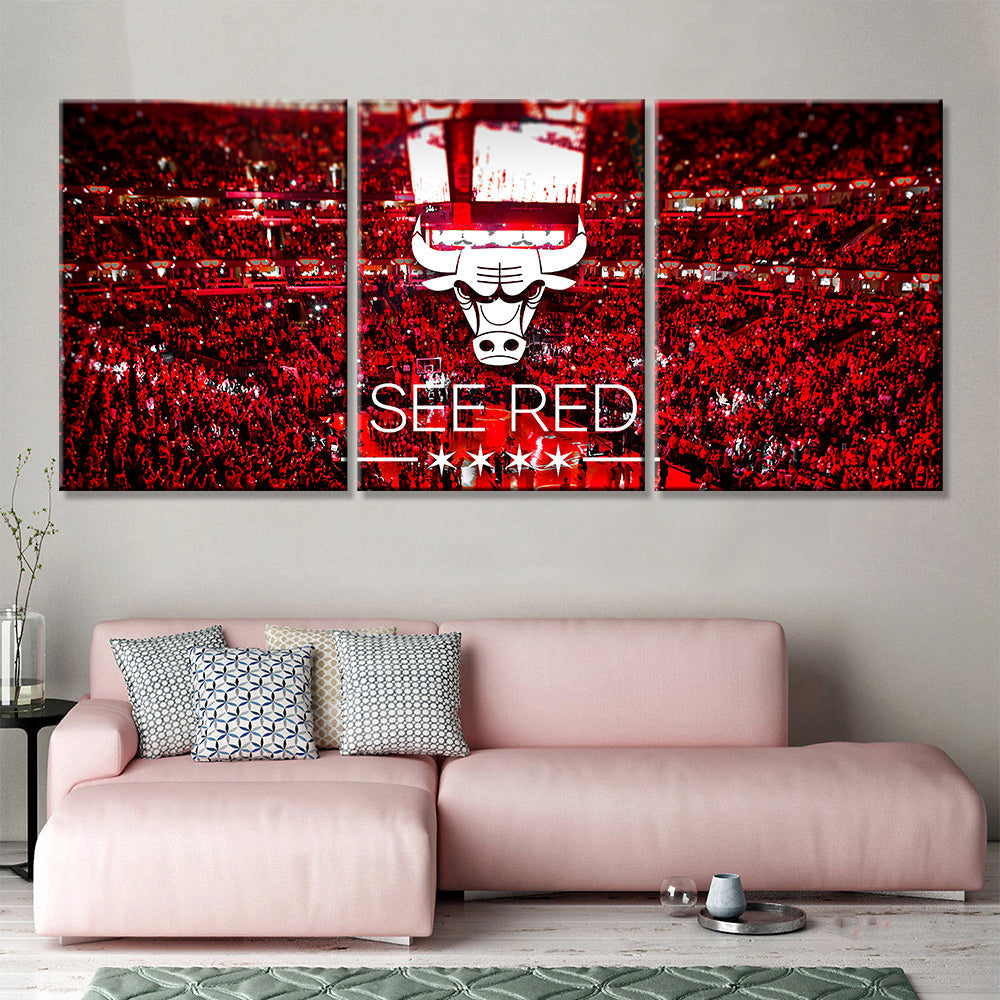 Basketball Wall Art - BK5027 - Chicago Bulls - See Red - Basketball Poster - Basketball Canvas