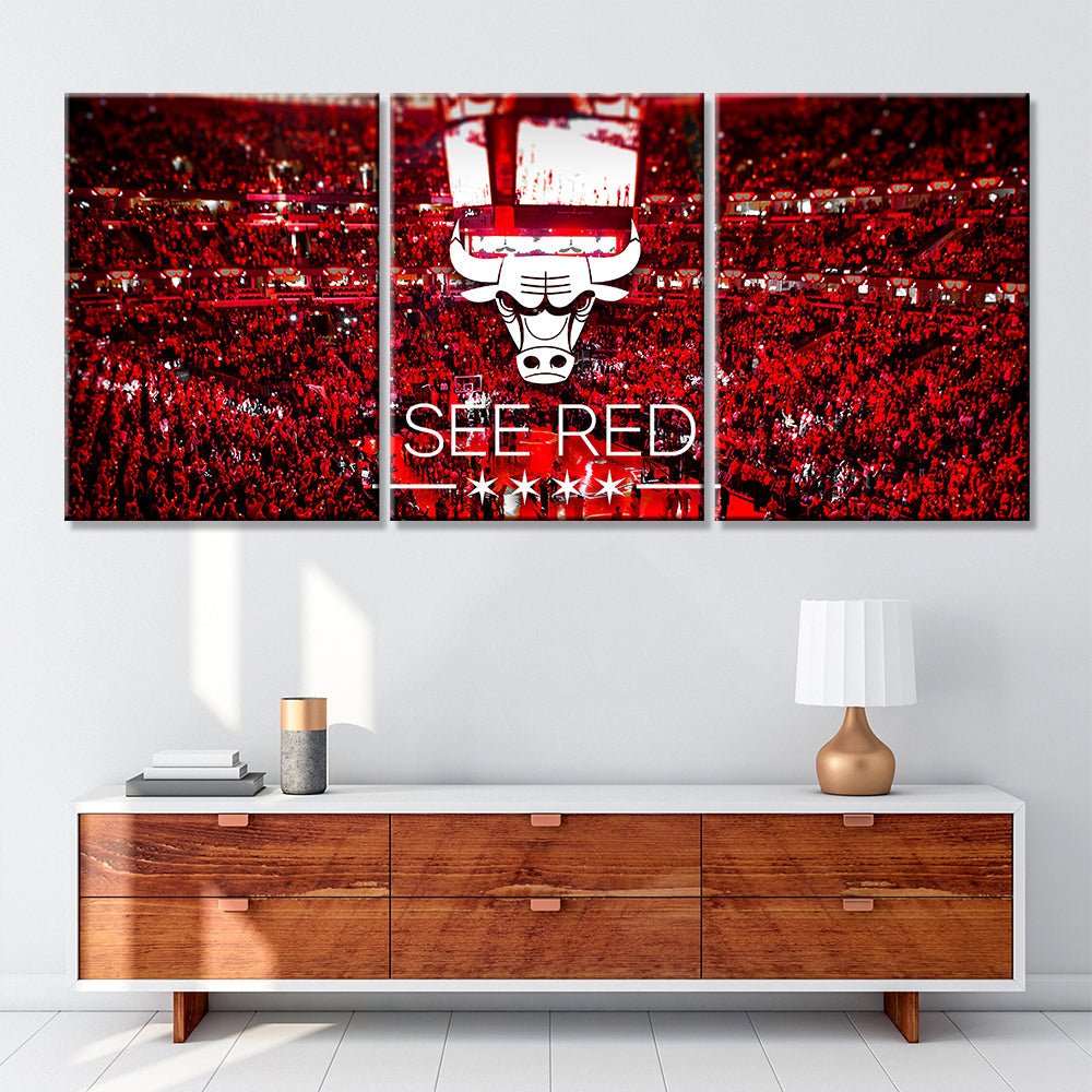 Basketball Wall Art - BK5027 - Chicago Bulls - See Red - Basketball Poster - Basketball Canvas