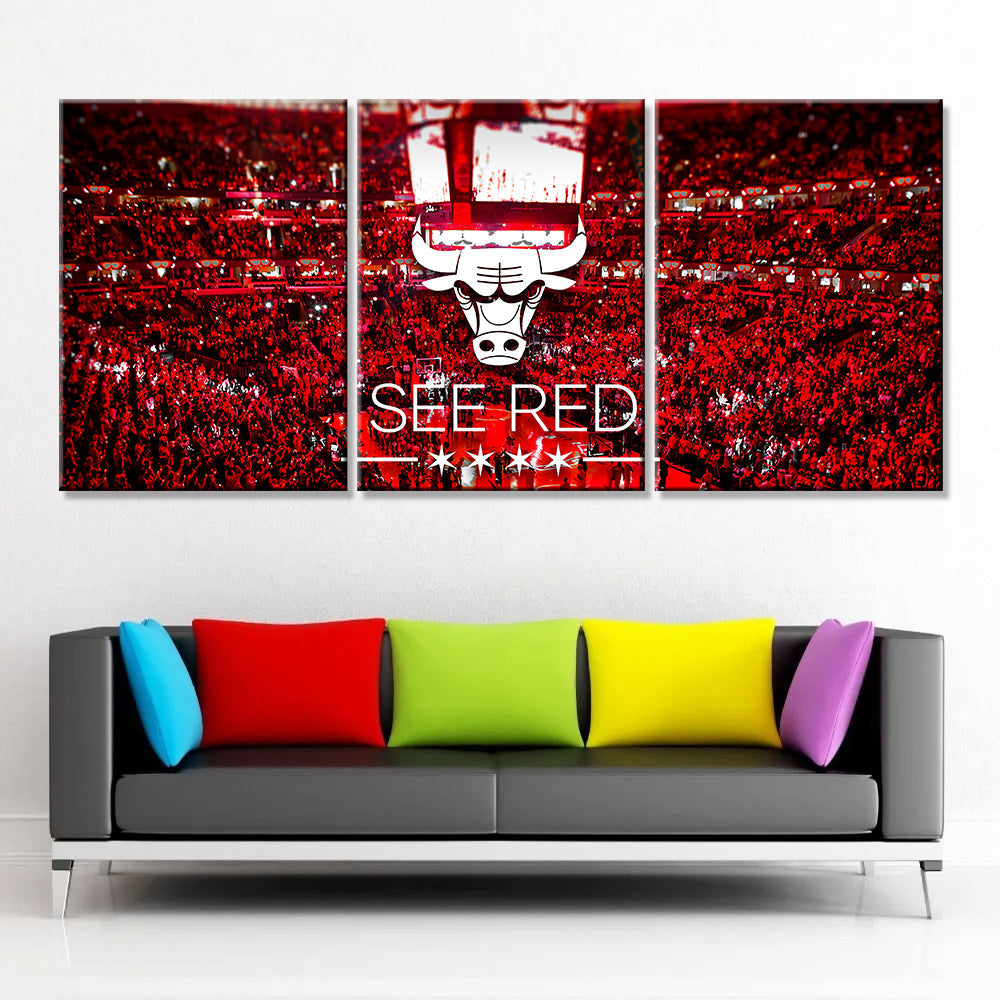 Basketball Wall Art - BK5027 - Chicago Bulls - See Red - Basketball Poster - Basketball Canvas