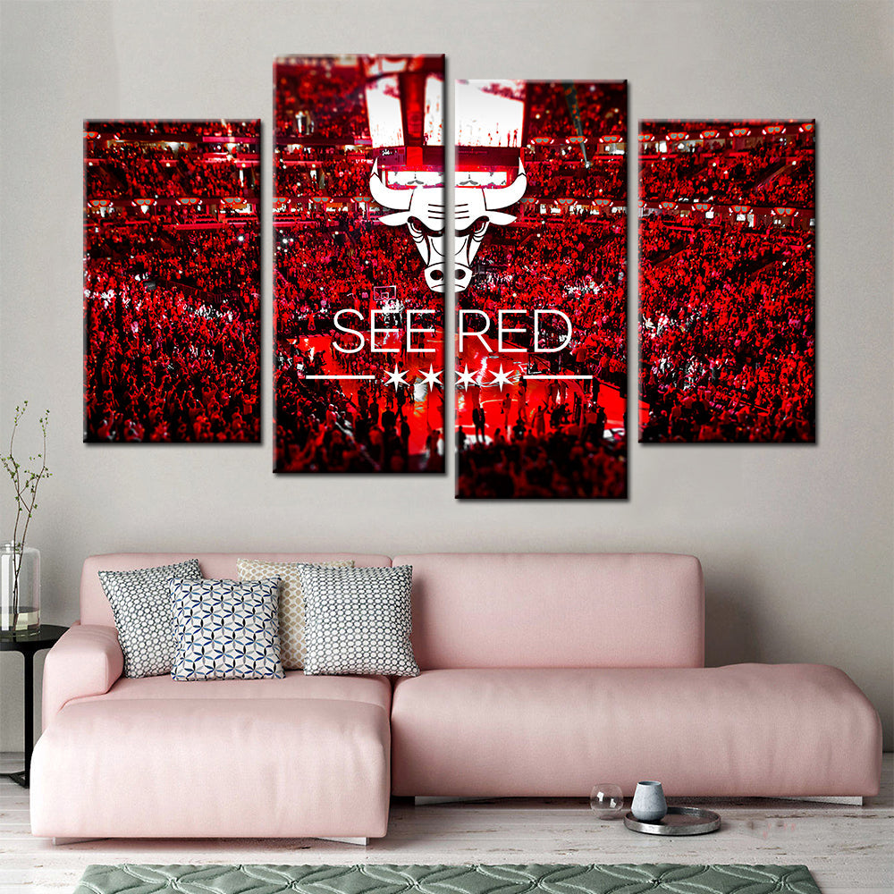 Basketball Wall Art - BK5027 - Chicago Bulls - See Red - Basketball Poster - Basketball Canvas