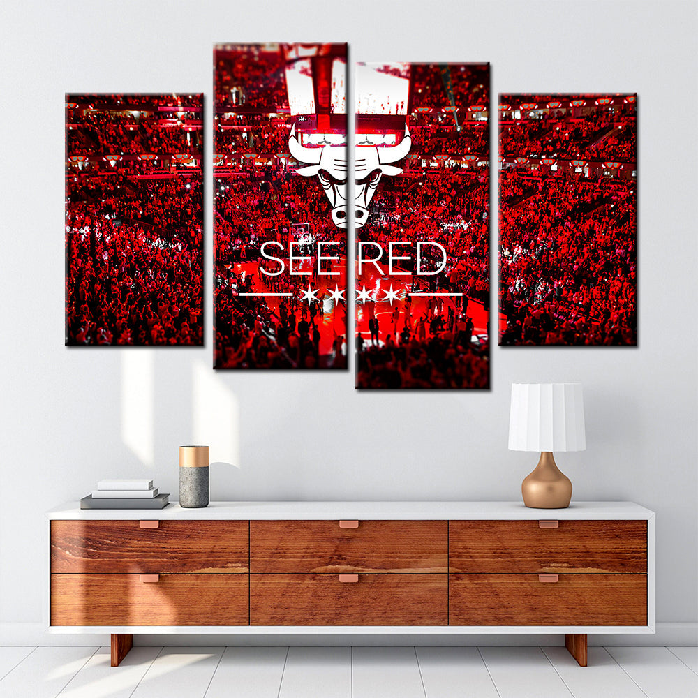 Basketball Wall Art - BK5027 - Chicago Bulls - See Red - Basketball Poster - Basketball Canvas