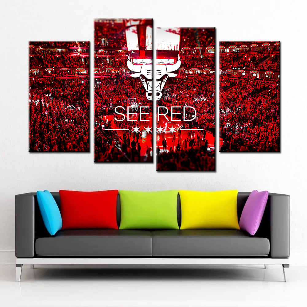 Basketball Wall Art - BK5027 - Chicago Bulls - See Red - Basketball Poster - Basketball Canvas