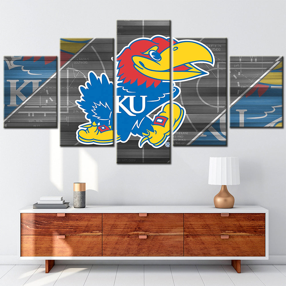 Basketball - 5 Pieces Wall Art - BK5020 - Kansas Jayhawks - Basketball Poster - Basketball Canvas