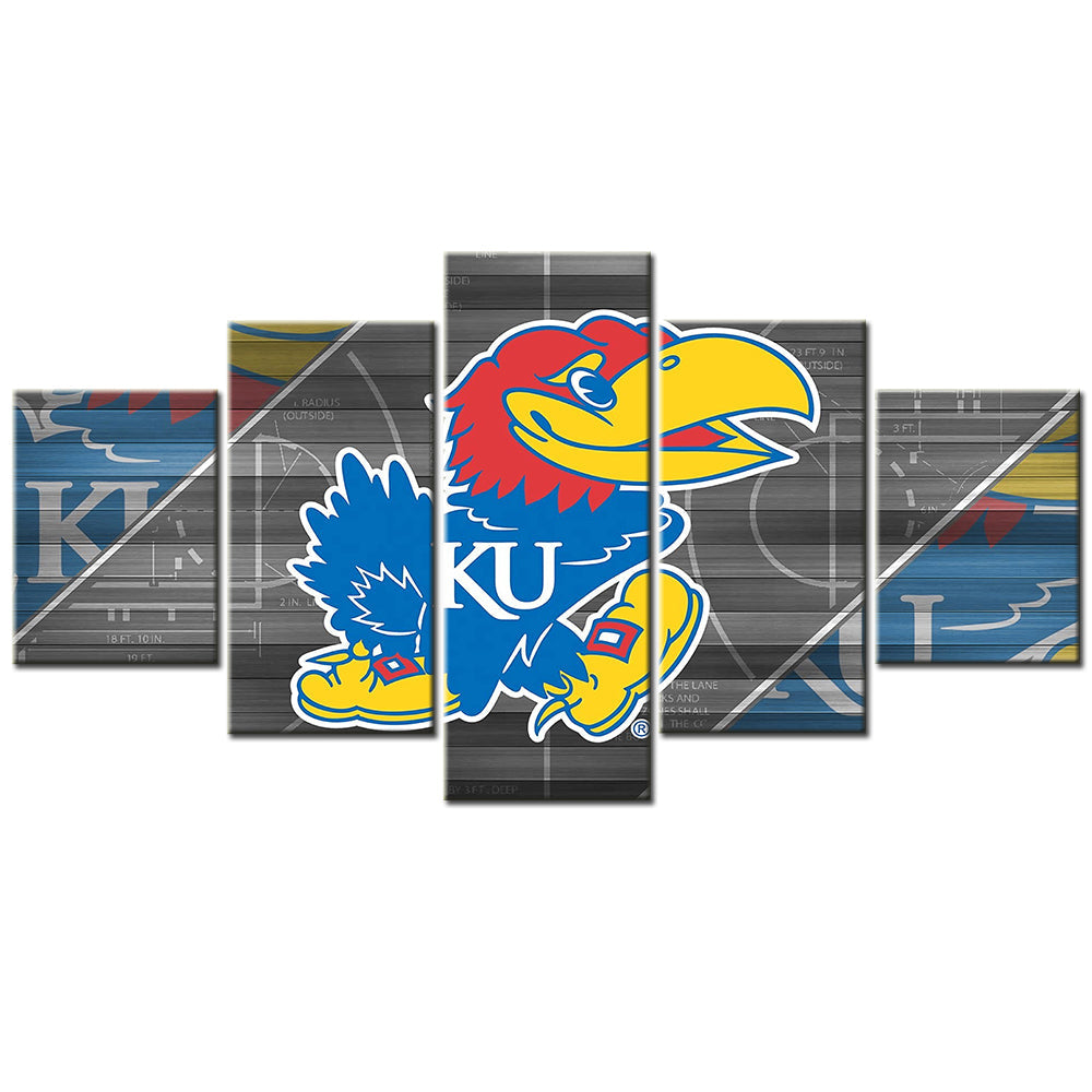 Basketball - 5 Pieces Wall Art - BK5020 - Kansas Jayhawks - Basketball Poster - Basketball Canvas
