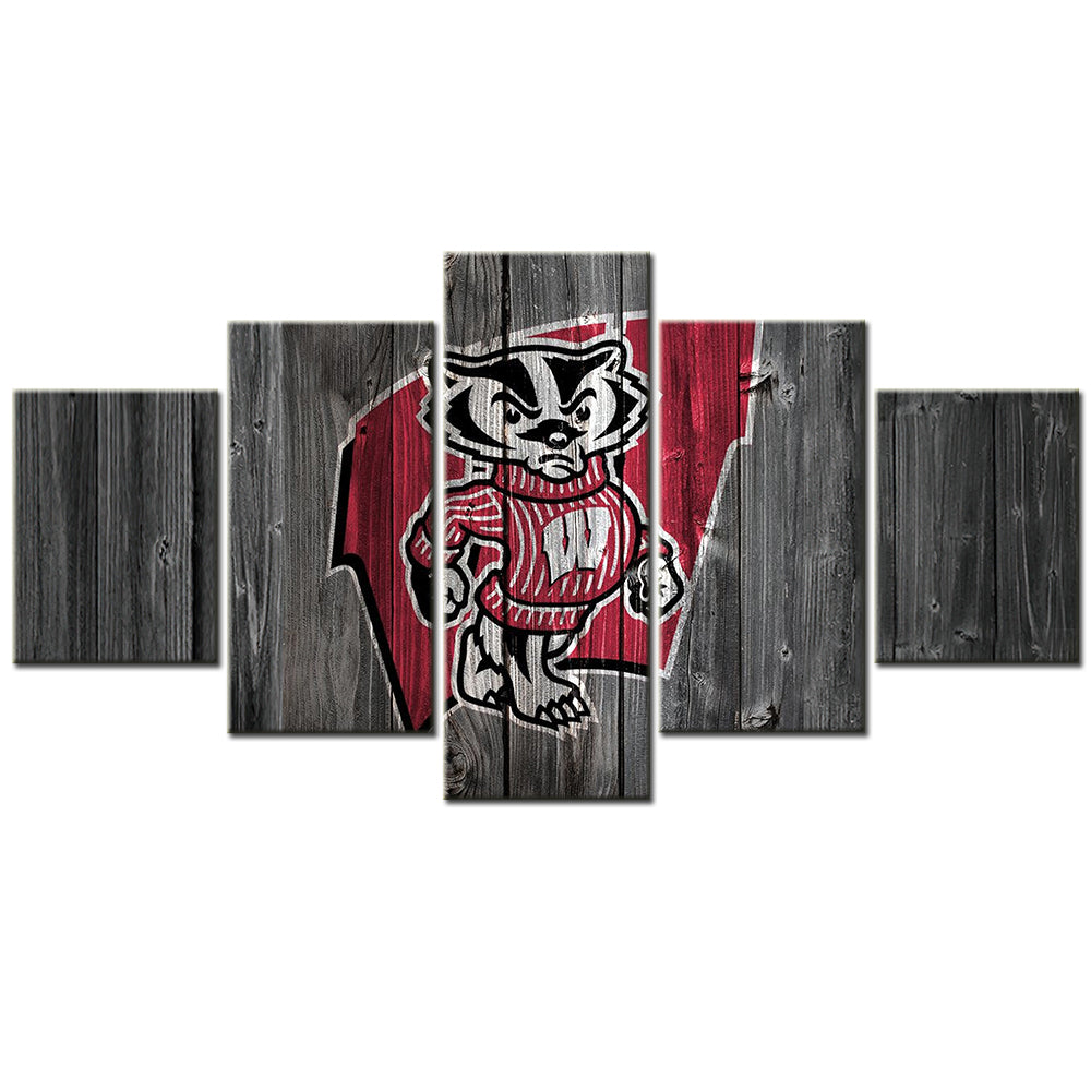 Basketball - 5 Pieces Wall Art - BK5022 - Wisconsin Badgers Men's Basketball - Basketball Poster - Basketball Canvas