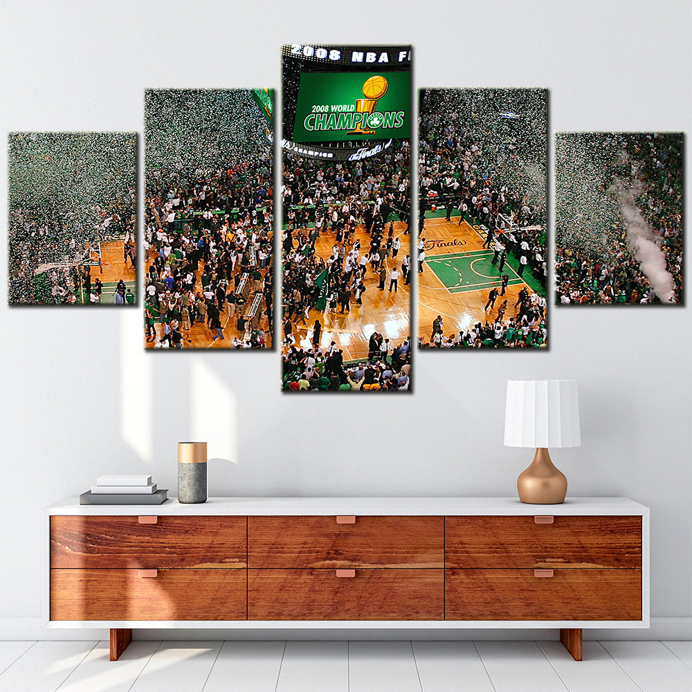 Basketball - 5 Pieces Wall Art - BK5023 - Boston Celtics Fleet - 2008 WORLD CHAMPIONS - Basketball Poster - Basketball Canvas