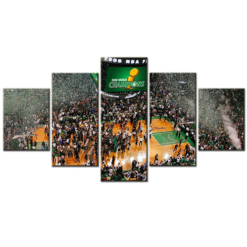 Basketball - 5 Pieces Wall Art - BK5023 - Boston Celtics Fleet - 2008 WORLD CHAMPIONS - Basketball Poster - Basketball Canvas