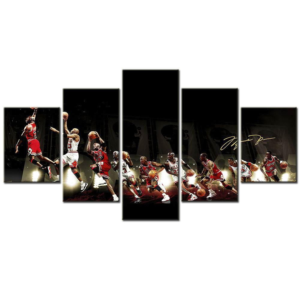 Basketball - 5 Pieces Wall Art - BK5024 - Chicago Bulls - Michael Jordan - Basketball Poster - Basketball Canvas