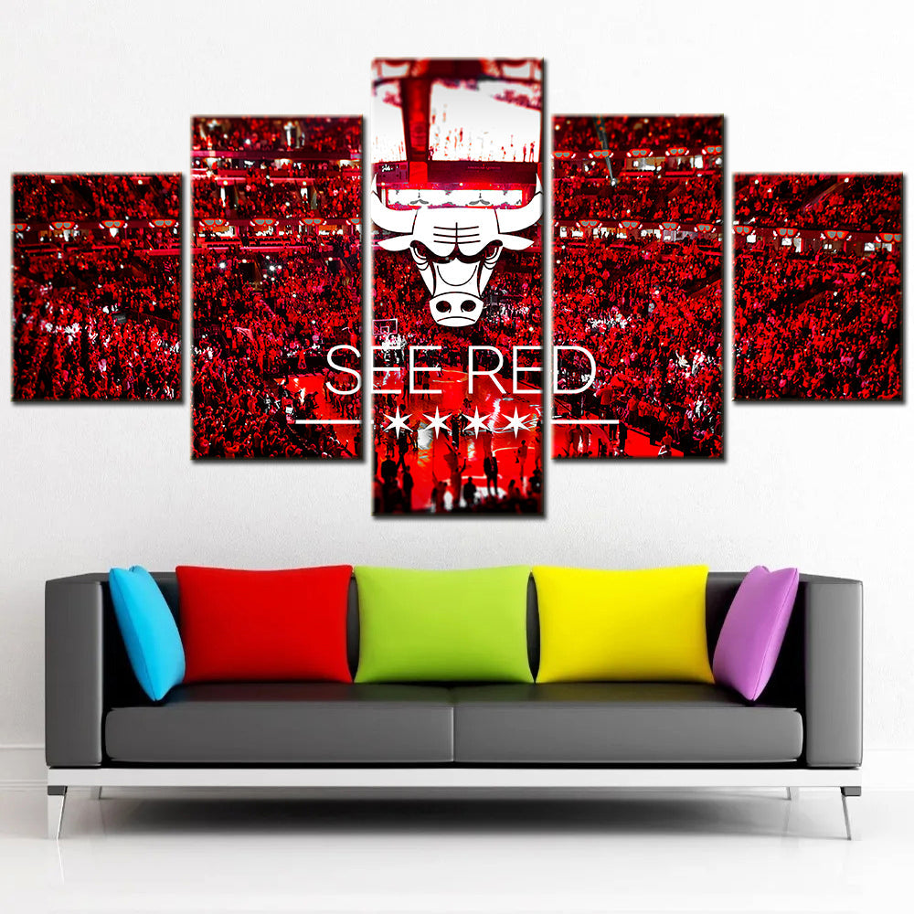 Basketball Wall Art - BK5027 - Chicago Bulls - See Red - Basketball Poster - Basketball Canvas