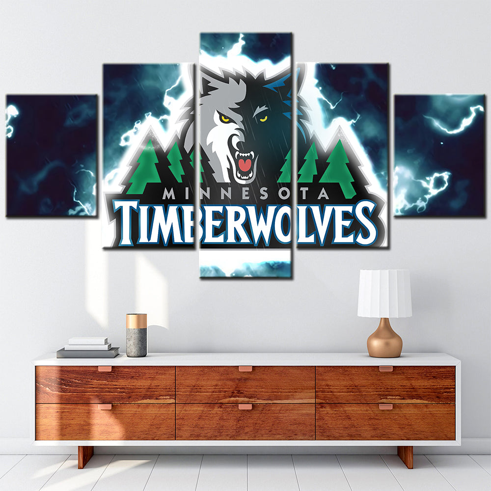 Basketball - 5 Pieces Wall Art - BK5013 - Minnesota Timberwolves - Basketball Poster - Basketball Canvas