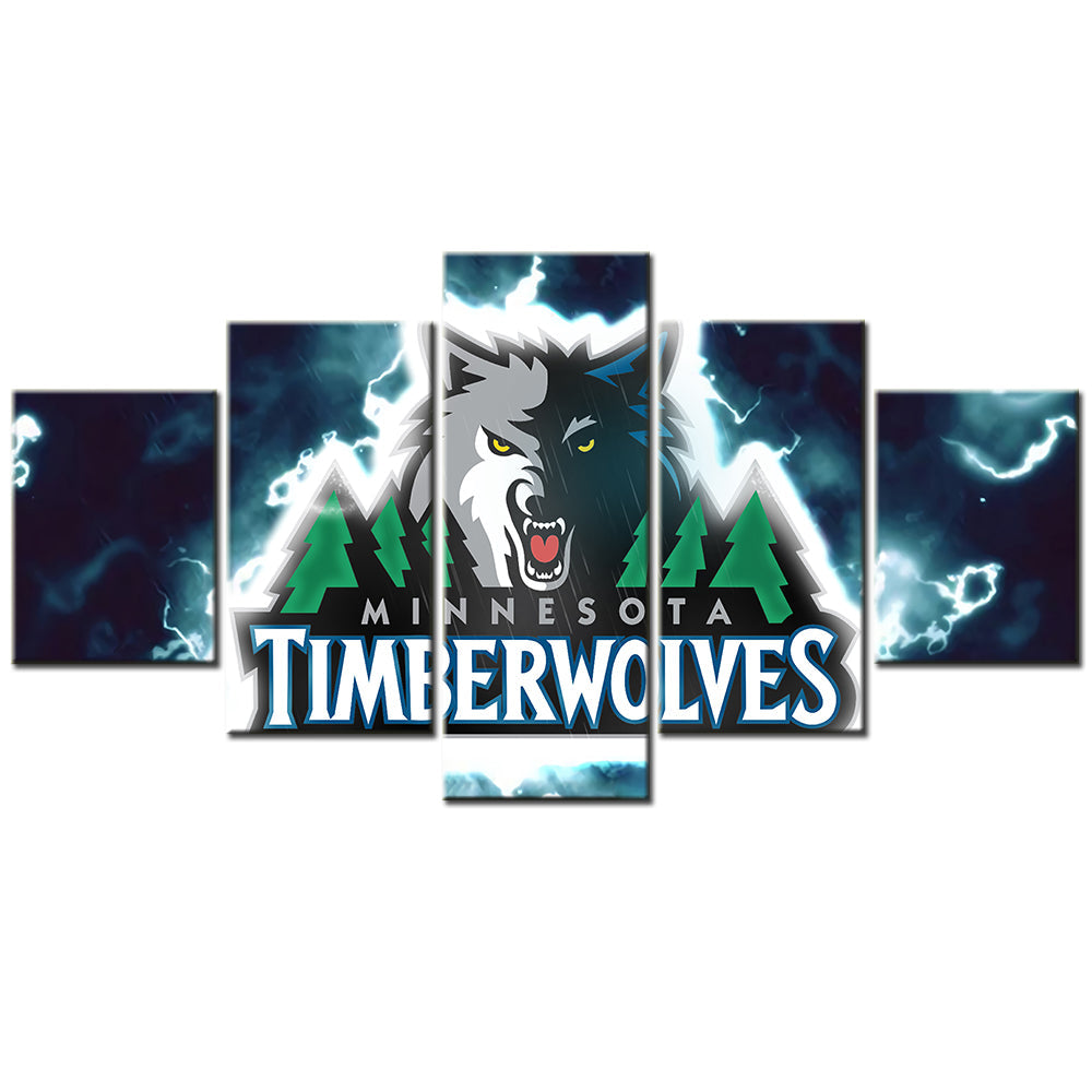 Basketball - 5 Pieces Wall Art - BK5013 - Minnesota Timberwolves - Basketball Poster - Basketball Canvas
