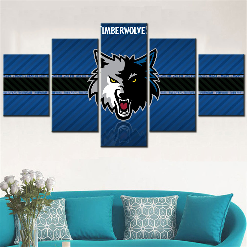 Basketball - 5 Pieces Wall Art - BK5005 - Minnesota Timberwolves Sport - Basketball Poster - Basketball Canvas