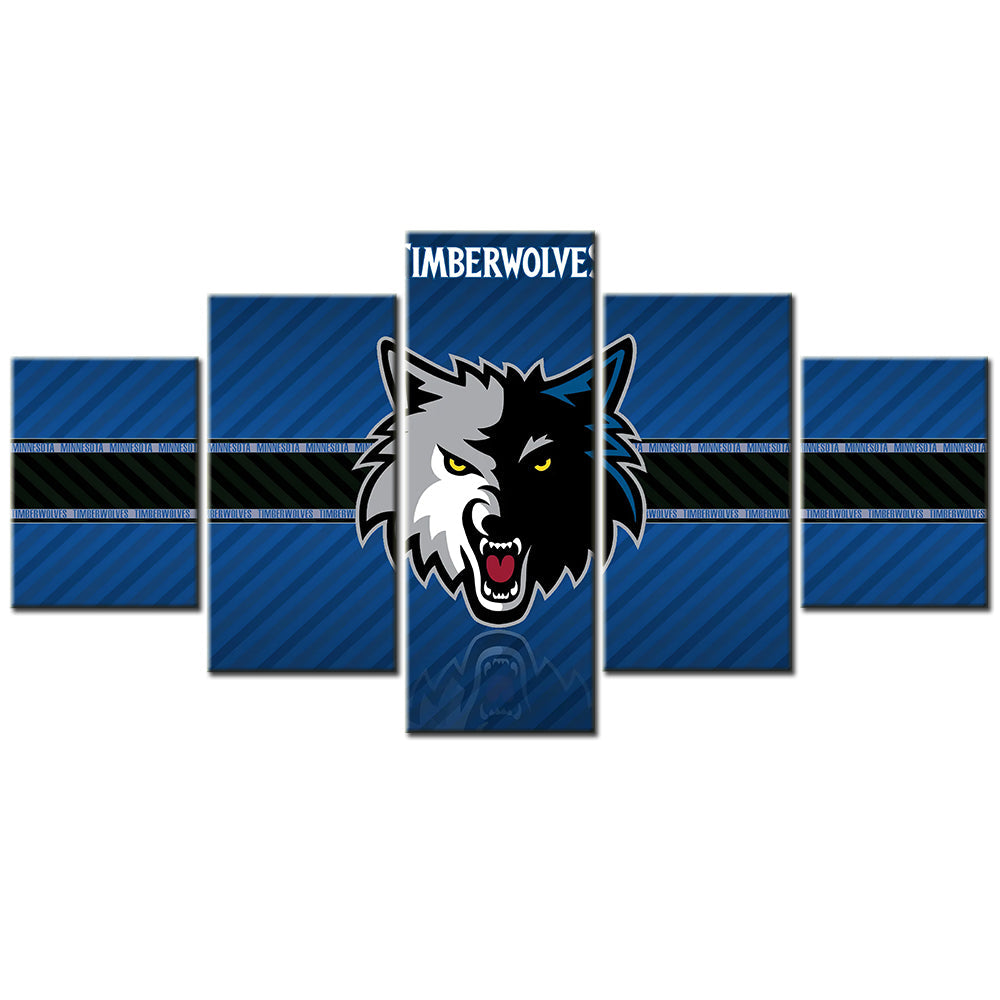 Basketball - 5 Pieces Wall Art - BK5005 - Minnesota Timberwolves Sport - Basketball Poster - Basketball Canvas