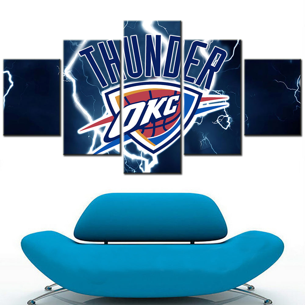 Basketball - 5 Pieces Wall Art - BK5006 - Oklahoma City Thunder - Basketball Poster - Basketball Canvas